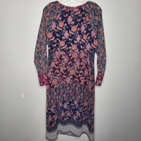 Cabi Festive Keyhole Maxi Kaftan Mixed Print Lined Boho Dress sz Sm Style 3675 - Picture 6 of 7